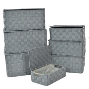Rectangular gray polyester box 1-7 with metal handles cm40x30h21,5