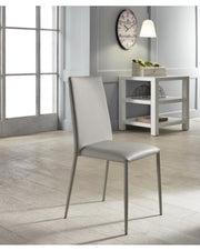 4x Cleo STS light gray metal and faux leather chair