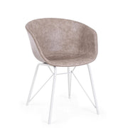 Warhol white beige faux leather vintage chair 59 x 54.5 x 80 cm