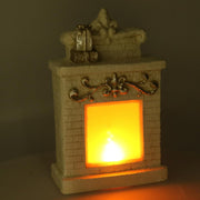 Resin fireplace with white led lights cm21,5x9,5h23