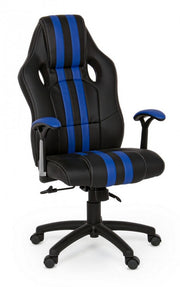 Office armchair with blue leatherette Spider armrests