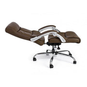 Lisbon reclining brown leatherette office armchair with armrests