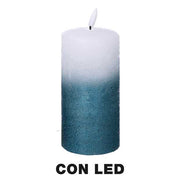 Blue led paraffin candle cm ø7,5h15