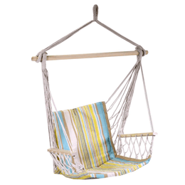Rocking chair in yellow striped fabric cm50h100
