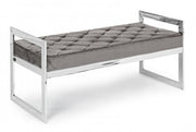 Sveva gray velvet bench 97 x 44 cm