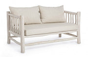 Sofa with Sahel cushions in teak wood