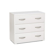 Bedroom dresser with 3 drawers White in melamine wood 91x45xH 81 cm