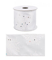 12x White Snowflake Ribbon 4M Display12