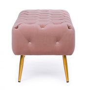 Pink ottoman furniture bench with legs 103 x46x40h cm