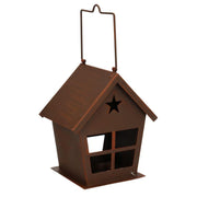 Brown metal lantern with star 14x10h16,5 cm