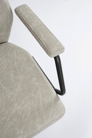 Low back office armchair in light gray eco-leather Jamie