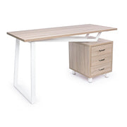 White wooden desk with Armande chest of drawers cm 140 x60 x 76 h