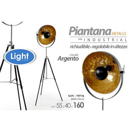 Lampada piantana moderna  da terra regista industrial oro