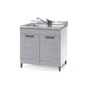 Concrete gray kitchen sink 2 doors Cm 80x50xH 85