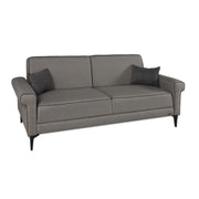 Silvera 3-seater sofa bed in gray brown herringbone fabric