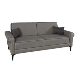 Silvera 3 seater sofa bed in gray brown herringbone fabric