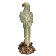 Golden green resin parrot cm11,5x9,5h26