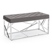 Rayan bench in gray velvet 97x44 cm
