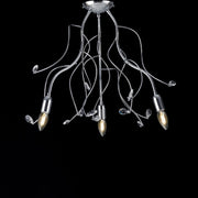 Ceiling lamp in polished chromed iron with crystal rhinestones 3 lights cm 56