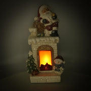 White santa claus resin led fireplace cm27,5x23h51