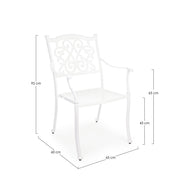 Ivrea white outdoor chair with armrest