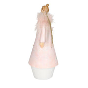 Pink metal angel with led and star cmø10h24