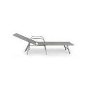Arent cot in steel and with dove gray armrests cm 195