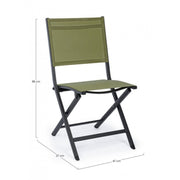 Outdoor chair in aluminum Anthracite Green ELIN 47x57x h88 cm