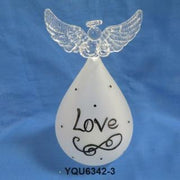 White written glass angel cm ø9h16