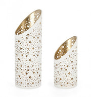 Set of 3 White Amaltea Cylinder Candles - 3x