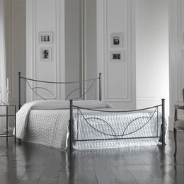 Iron double bed with footboard TULIP Black 166x208x h117 cm