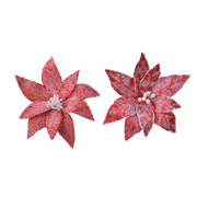 Assorted snowy Christmas flowers Ø29 cm