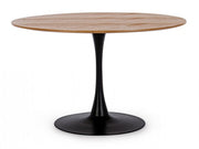 Natural style wood and steel table Ø120a - 75h