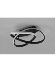 Lampada Spirale Soffitto Course Nera Led Dimmer 18w Ø45 cm Trio Lighting