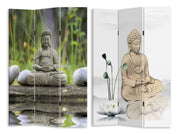 Buddha Print 3-Panel Room Divider 120.6x2.5xH180.6x2.5