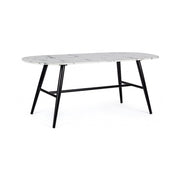Marble effect oval table Marble 110x50x45h cm