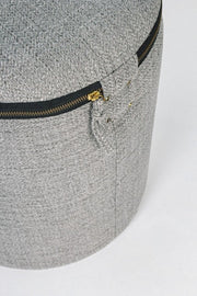 Set 2 Fabric pouf with container RADMILA Gray