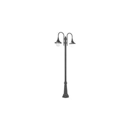 Lamp post 2 lights structure in black die-cast aluminum and h.230 cm