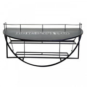 Wall-mounted metal coffee table with shelf cm70x47xh40