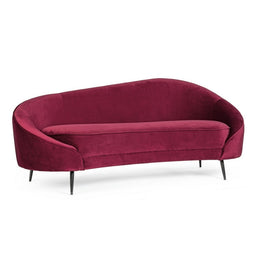 Seraphin Wine 2 seater sofa with velvet effect