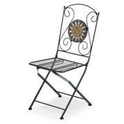 Folding iron chair for outdoor Black MUSA 42x55x h95 cm Set 2 pieces