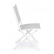 Outdoor chair in aluminum White Gray ELIN 47x57x h88 cm