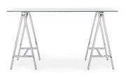 Alchimia Chrome modern desk with glass top 140x70x76h cm