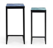 Set of modern coffee tables industrial furniture 2 pcs
