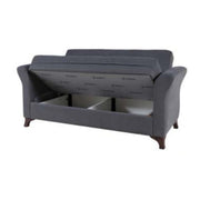 Two seater fabric sofa with container Gray BUKET 160x86x h85 cm