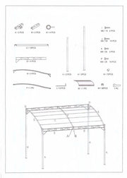 Steel gazebo 2,5x3x2,5 - 2h m