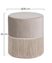 Leilani pouf light gray velvet effect D38 cm