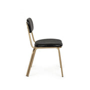 Addy modern retro chair with black leatherette steel structure