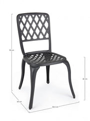 Anthracite aluminum chair external cm 44 x 46 x 89h