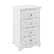Chest of 4 drawers in white wood in classic style